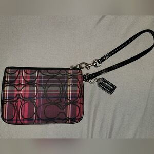 Coach Tartan Plaid wristlet